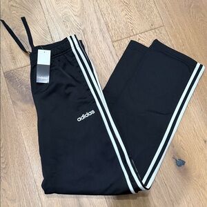 Adidas Men’s Black Joggers with White Stripes